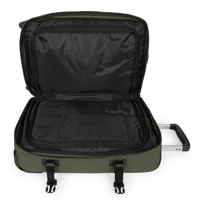 Binnenkant van de Eastpak Transit'R plus s handbagage in tarp-forest #kleur_tarp-forest