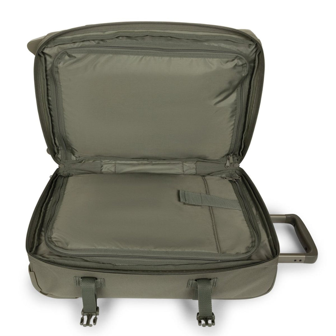 Binnenkant van de Eastpak Transit'R plus s handbagage in monotone-khaki #kleur_monotone-khaki