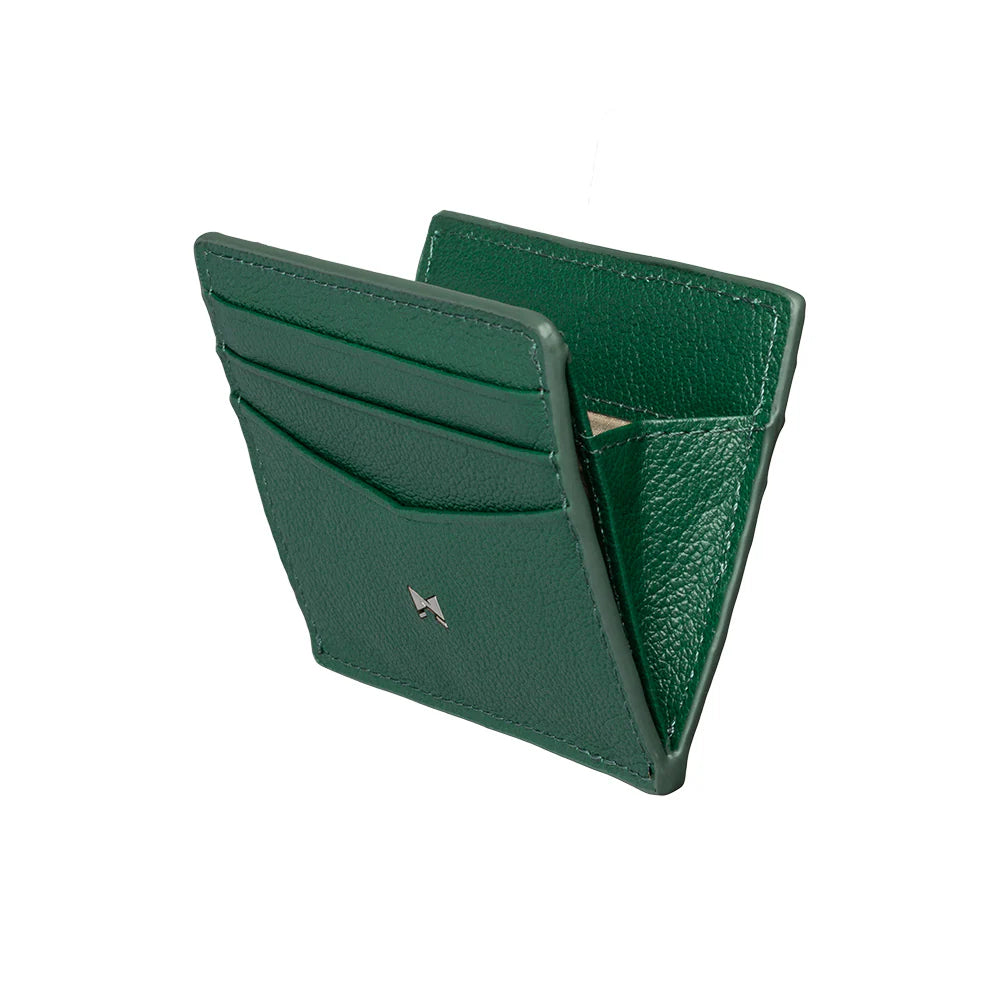 Voorzijde van de Gentlemens leren kaarthouder in het racing-green #kleur_racing-green