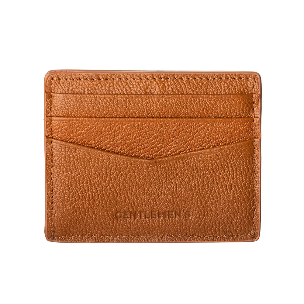 Achterkant van de Gentlemens leren kaarthouder in het cognac #kleur_cognac