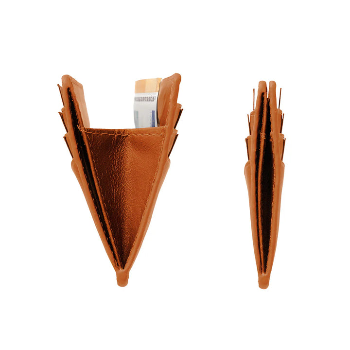 Zijkant van de Gentlemens kaarthouder glad leer cognac #kleur_cognac