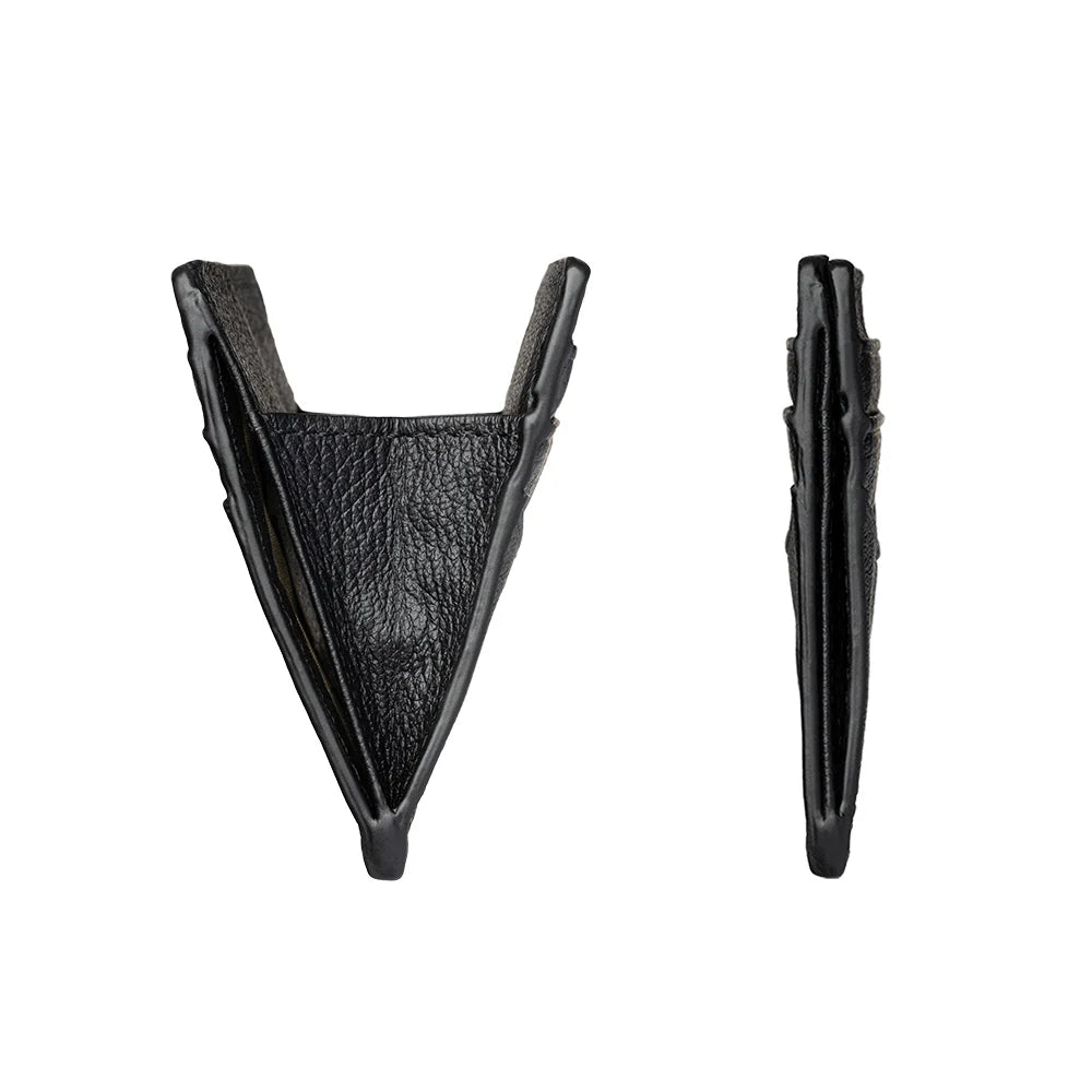 Zijkanten van de Gentlemens leren kaarthouder in het zwart #kleur_zwart