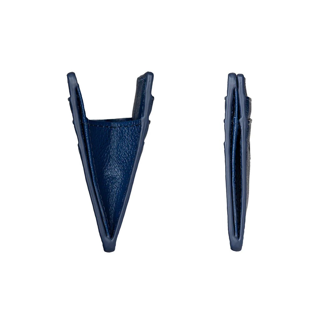 Zijkanten van de Gentlemens leren kaarthouder in het blauw #kleur_blauw