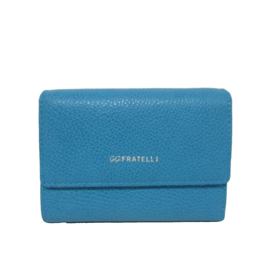 Voorkant van de Gigi Fratelli Rom0002 leren dames portemonnee lichtblauw #kleur_lichtblauw