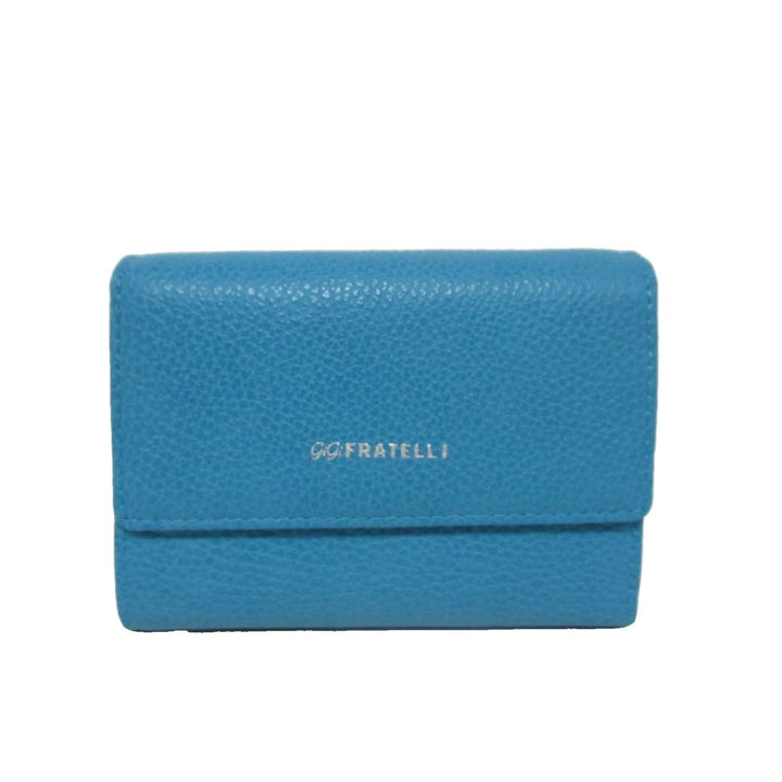 Voorkant van de Gigi Fratelli Rom0002 leren dames portemonnee lichtblauw #kleur_lichtblauw