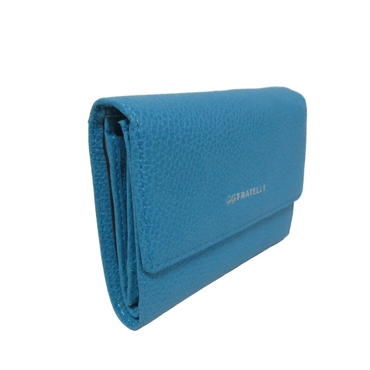 Voorzijde van de Gigi Fratelli Rom0002 leren dames portemonnee lichtblauw #kleur_lichtblauw