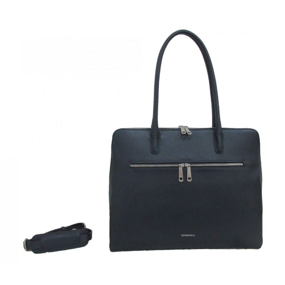 Voorkant van de Gigi Fratelli ROM0155 leren dames werktas Navy #kleur_navy