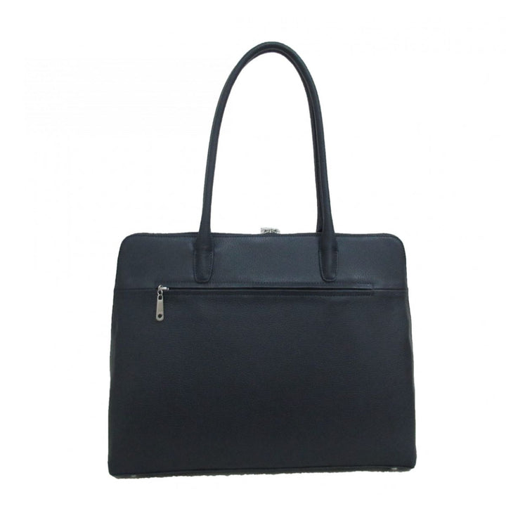 Achterkant van de Gigi Fratelli ROM0155 leren dames werktas Navy #kleur_navy