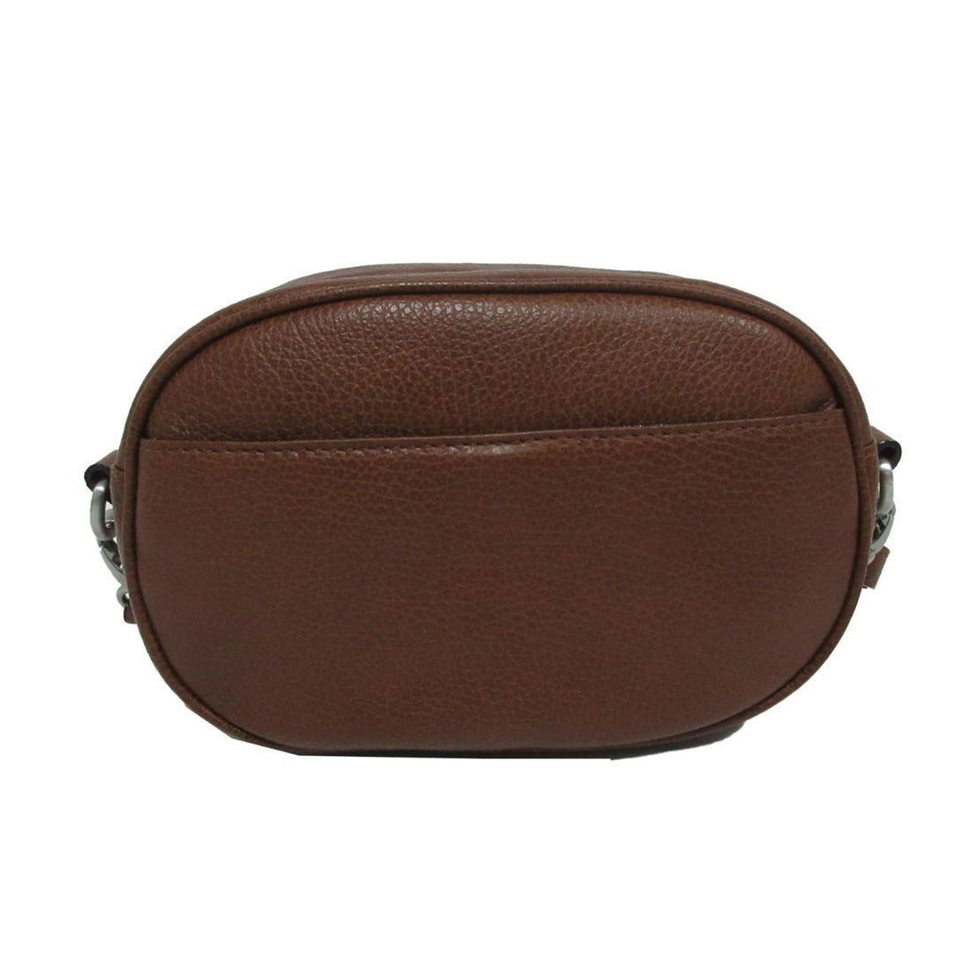 Achterkant van de Gigi Fratelli ROM0147 leren crossover tas cognac #kleur_cognac