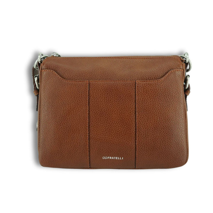 Voorkant van de Gigi Fratelli ROM0183 leren schoudertas cognac #kleur_cognac