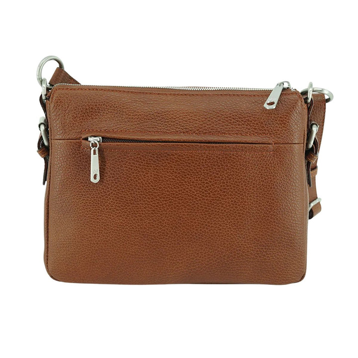 Achterkant van de Gigi Fratelli ROM0183 leren schoudertas cognac #kleur_cognac