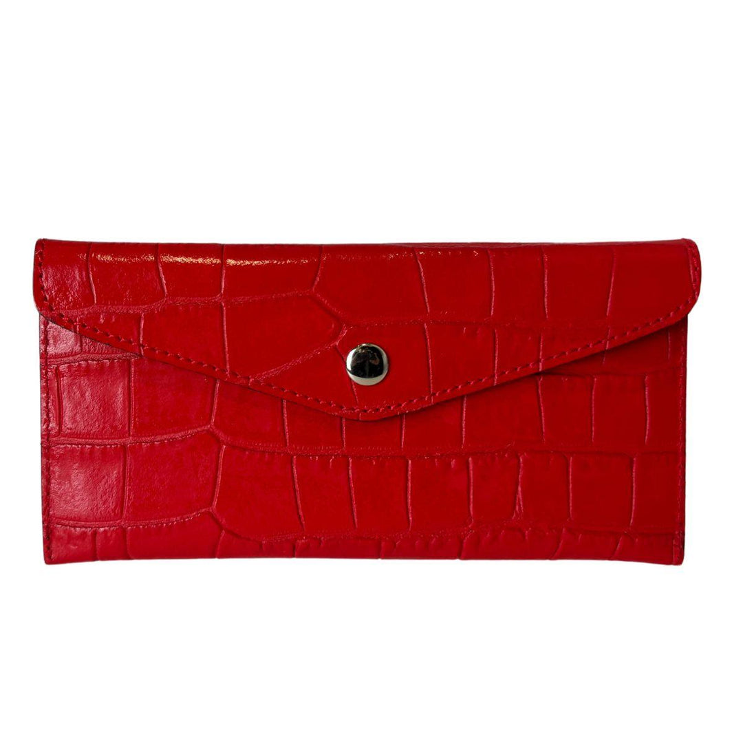 Voorkant Giuliano smalle dames portemonnee rood #kleur_rood