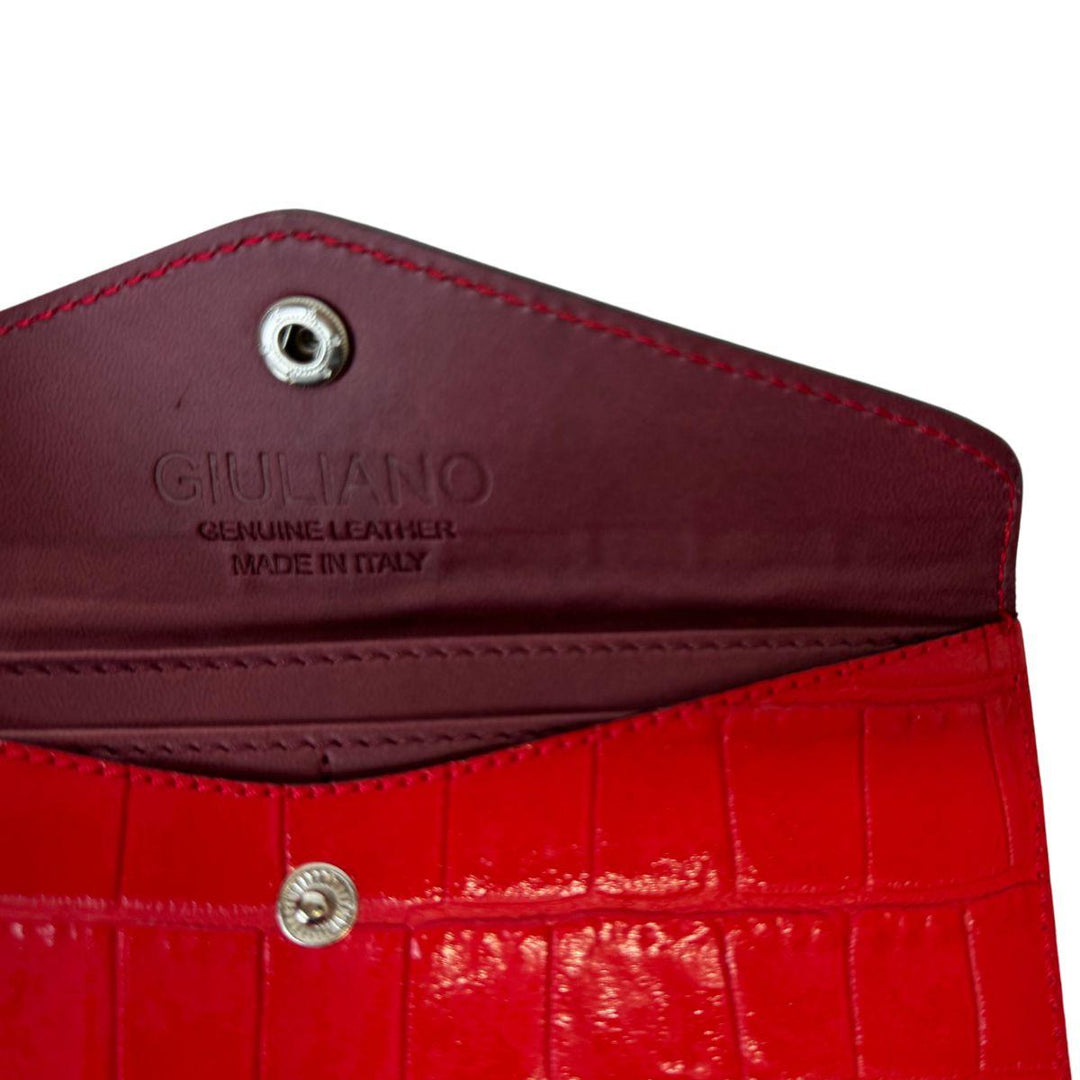 Binnenkant Giuliano smalle dames portemonnee rood #kleur_rood