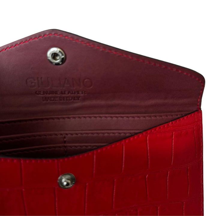 Binnenkant Giuliano smalle dames portemonnee rood #kleur_rood