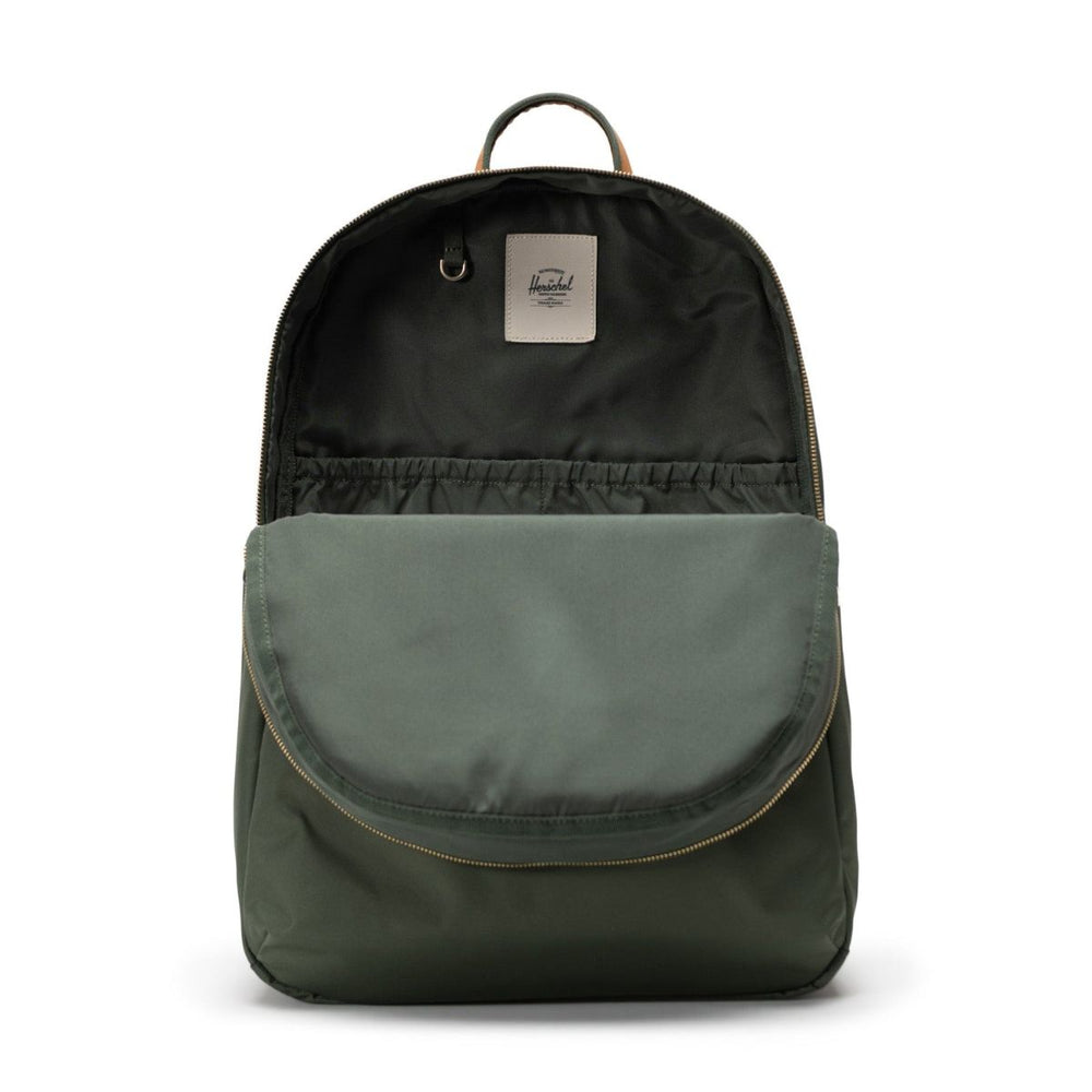 Binnenkant van de Herschel Beatrix laptop rugzak Thyme #kleur_thyme