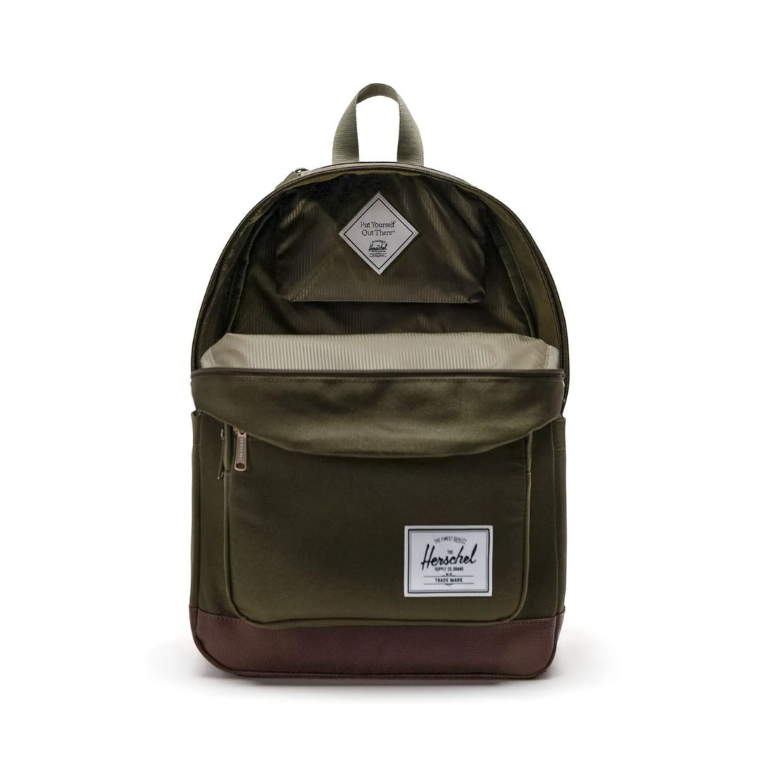 Binnenkant Herschel popquiz laptop rugzak Ivy-green #kleur_ivy-green