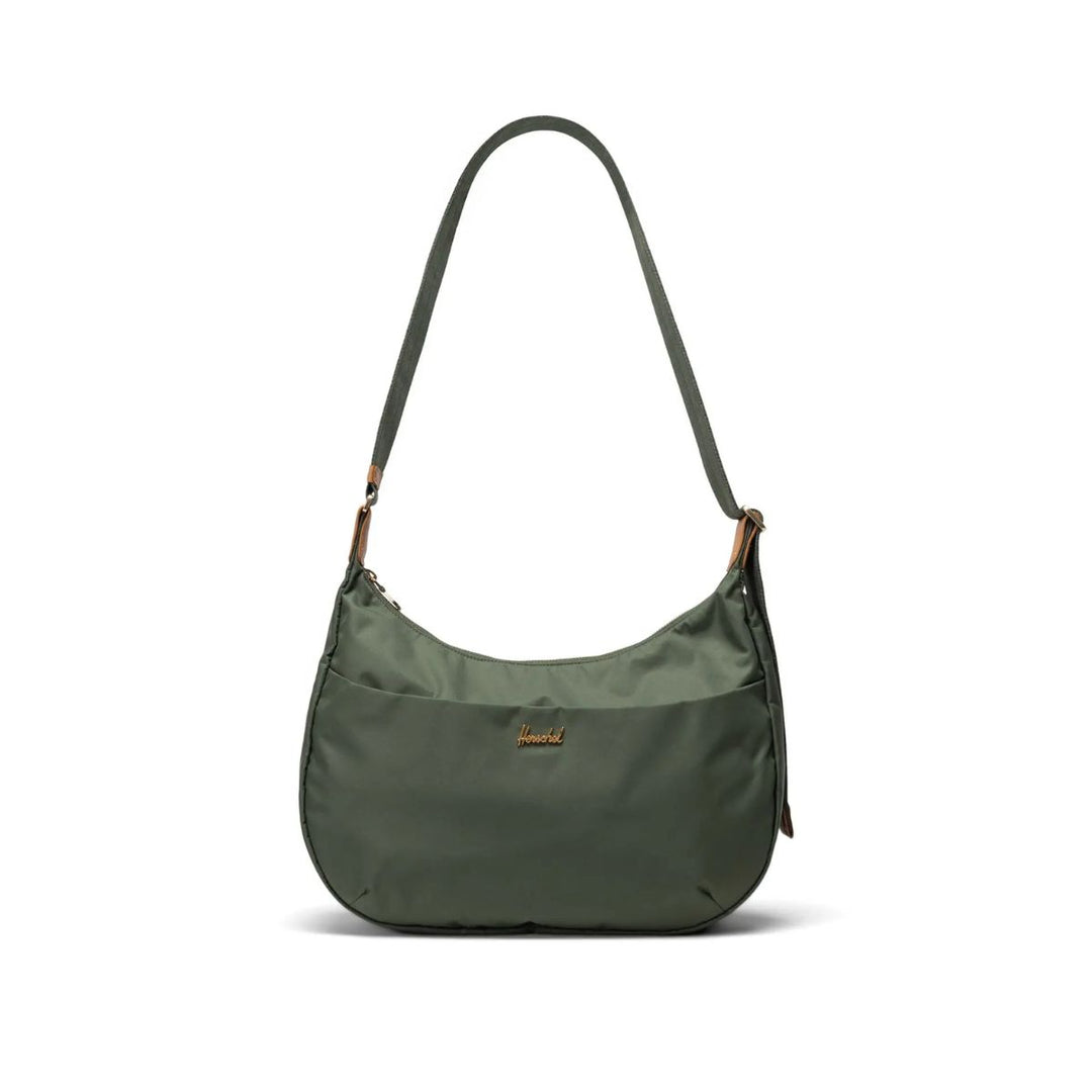 Voorkant van de Herschel Yara schoudertas Thyme #kleur_thyme