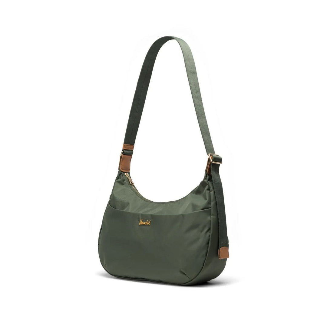 Voorzijde van de Herschel Yara schoudertas Thyme #kleur_thyme