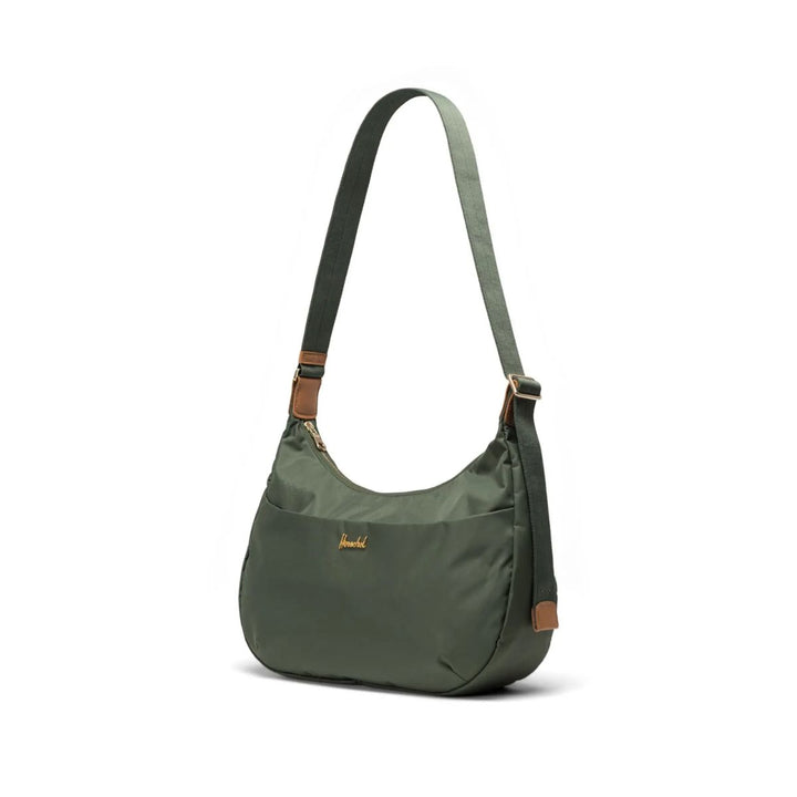 Voorzijde van de Herschel Yara schoudertas Thyme #kleur_thyme
