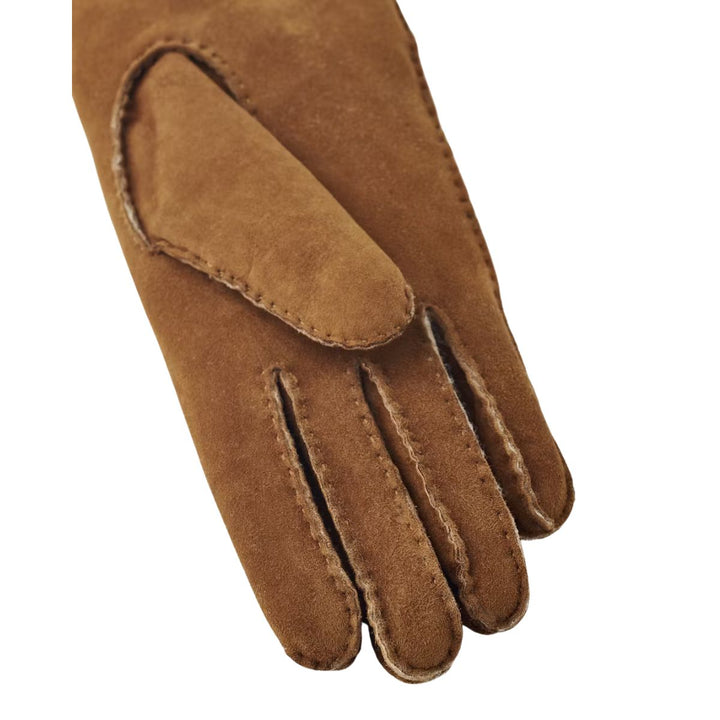 Binnenkant van de Bernadette Hestra handschoen in het bruin #kleur_bruin