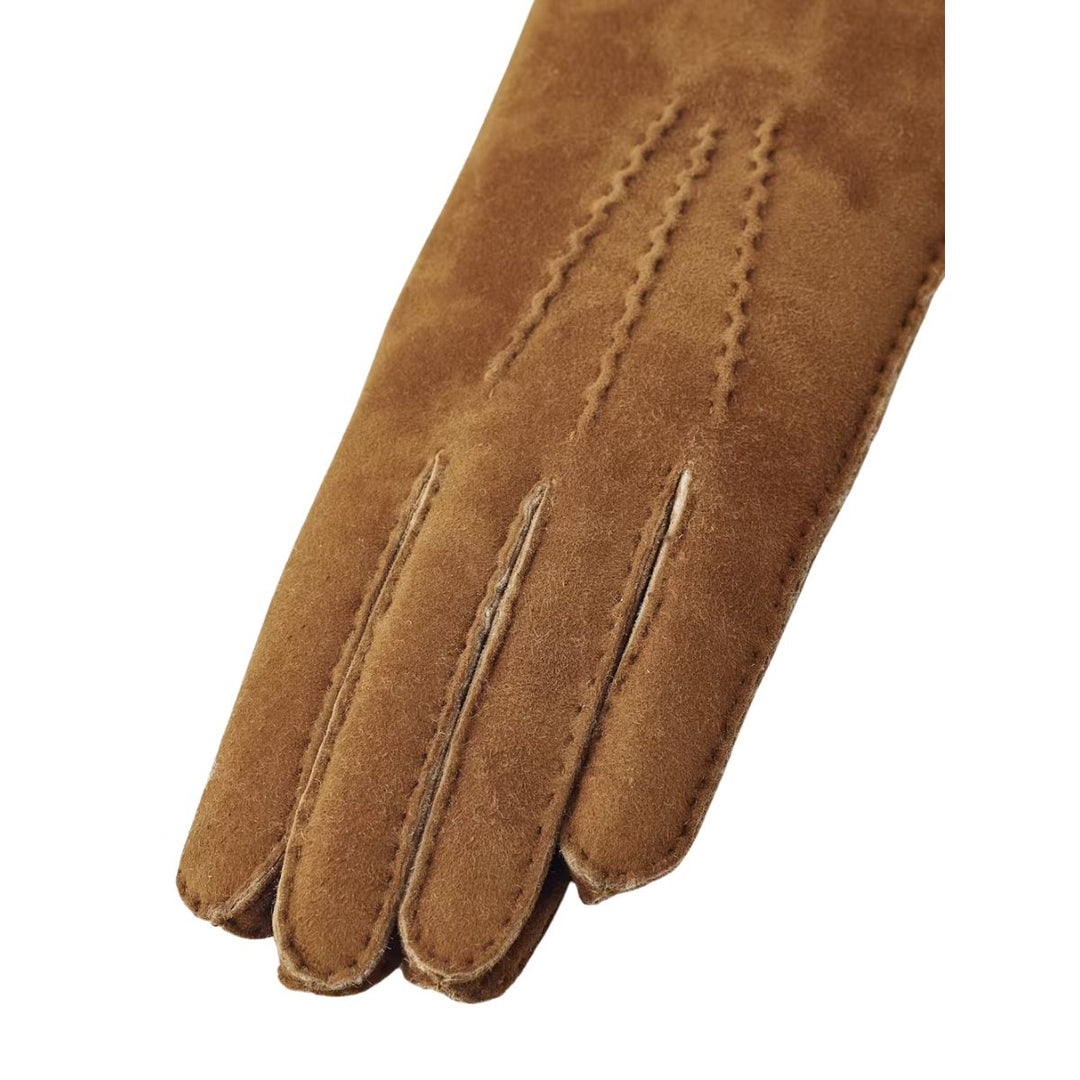 Bovenkant van de Bernadette Hestra handschoen in het bruin #kleur_bruin