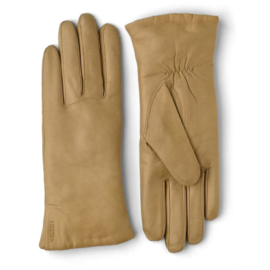 Voorkant en achterkant van de Hestra Elisabeth Camel handschoen Camel #kleur_camel