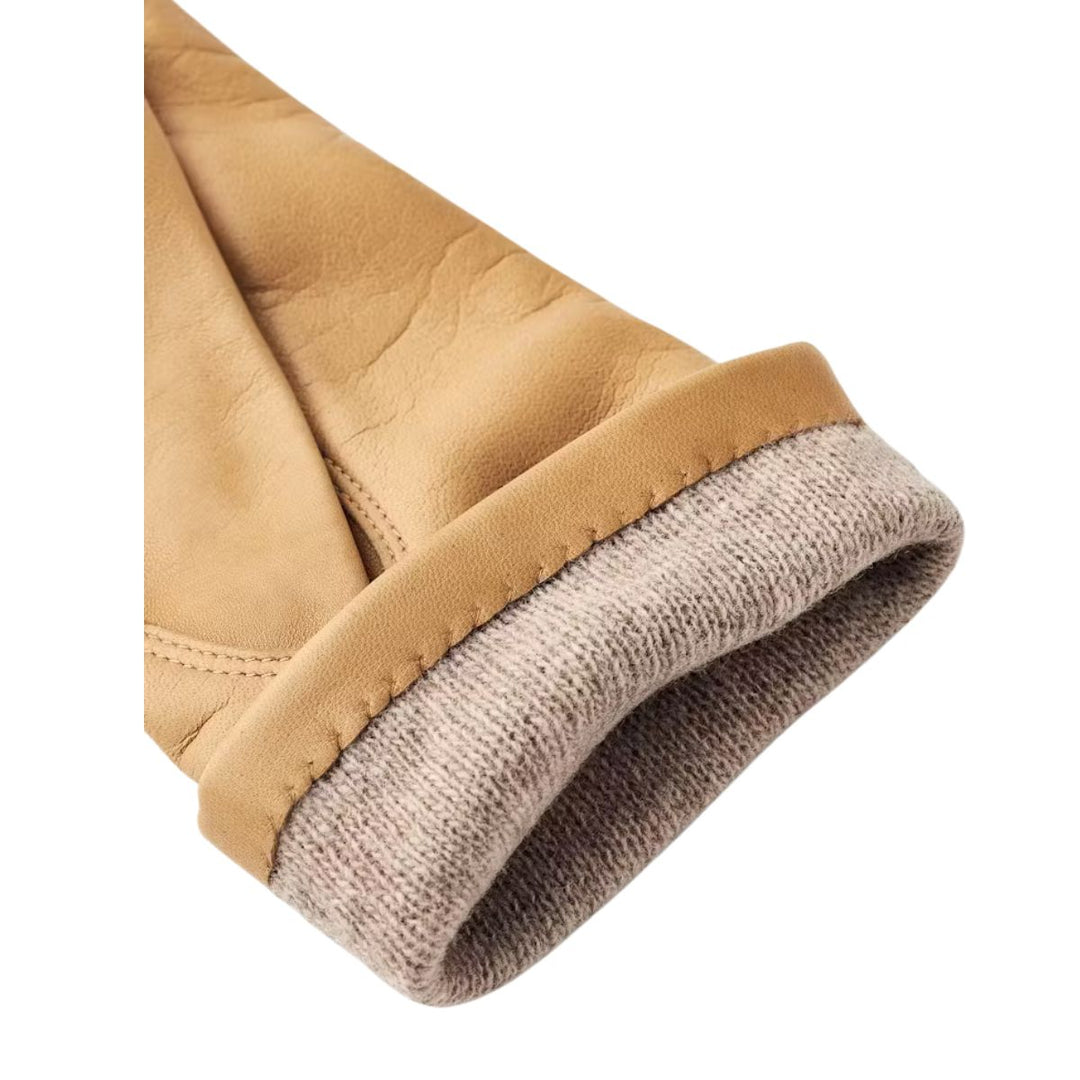 Voering van de Hestra Isabel handschoen in het camel #kleur_camel
