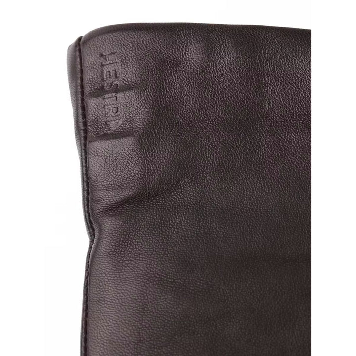 Details van het leer van de Hestra ElisaBeth damas handschoen Espresso #kleur_espresso