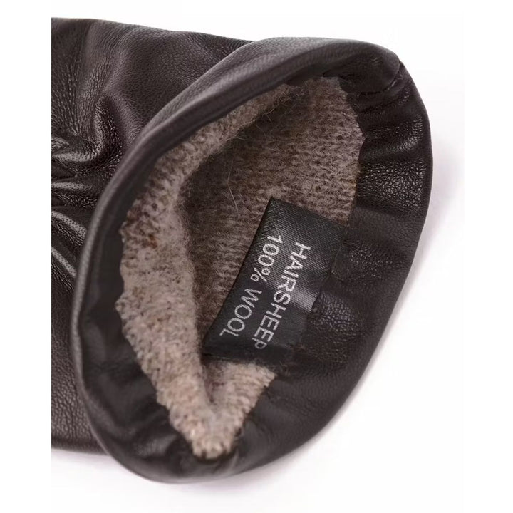 Binnenkant van het leer van de Hestra ElisaBeth damas handschoen Espresso #kleur_espresso