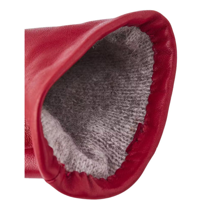 Binnenkant van de Hestra ElisaBeth damas handschoen rood #kleur_rood