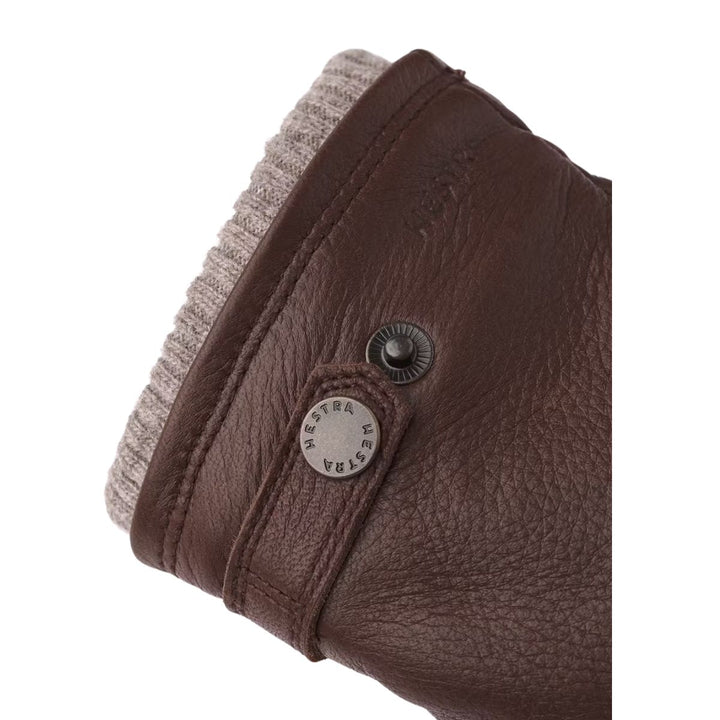 Bovenkant van de Hestra Utsjo Handschoen donkerbruin #kleur_donkerbruin