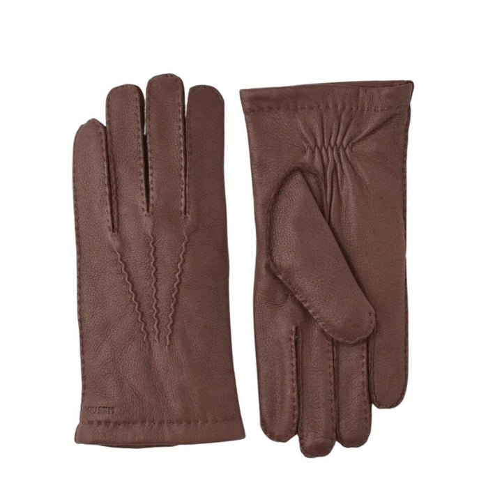 Voorkant Hestra Matthew leren handschoenen Chocolate  #kleur_chocolate