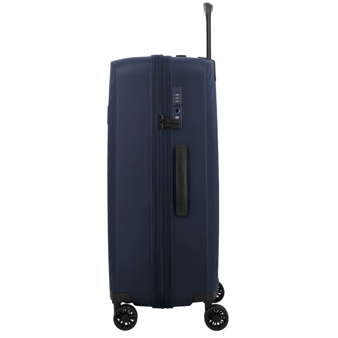 Zijkant met TSA slot van de Jump Levante 65 koffer in het navy #kleur_navy