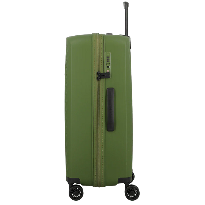 Zijkant met TSA slot van de Jump Levante 65 koffer in het olijf #kleur_olijf
