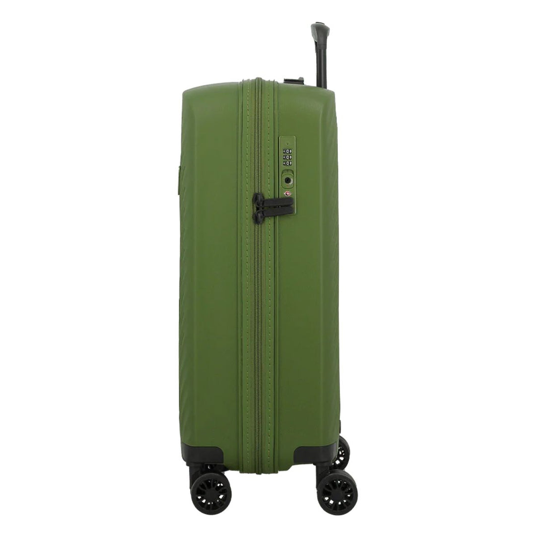 Zijkant met TSA slot van de Jump levante handbagage koffer olijf #kleur_olijf