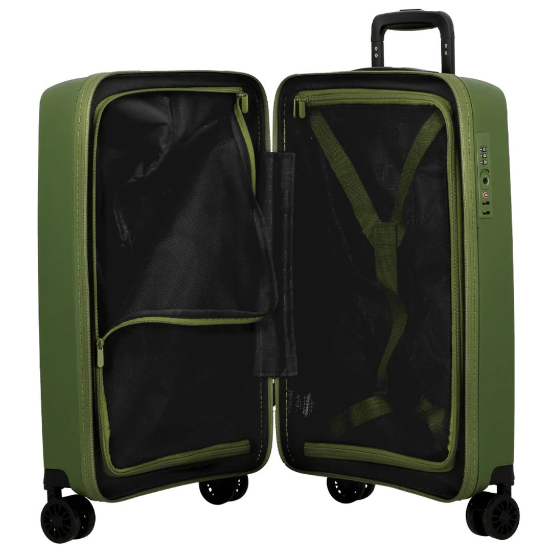 Binnenkant van de Jump levante handbagage koffer olijf #kleur_olijf