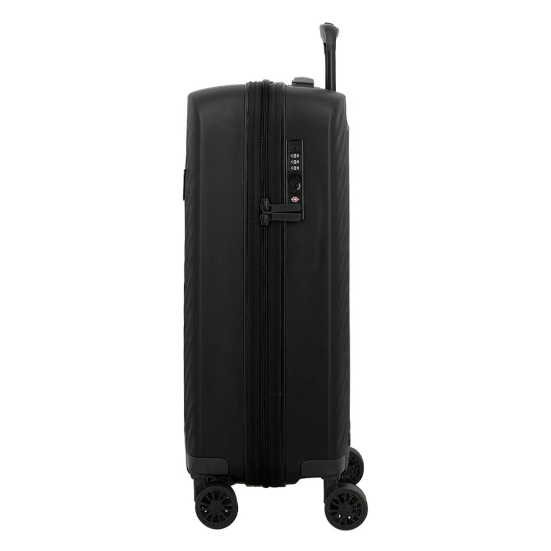 Zijkant met TSA slot van de Jump levante handbagage koffer zwart #kleur_zwart