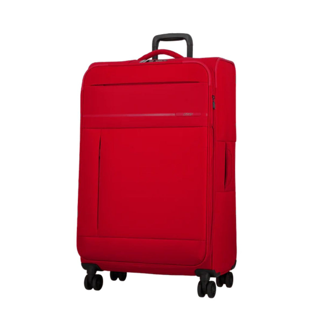 Voorzijde van de jump Monthelys78 grote koffer rood #kleur_rood