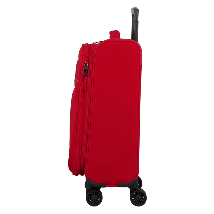 Zijkant van de Jump Monthelys handbagage rood #kleur_rood