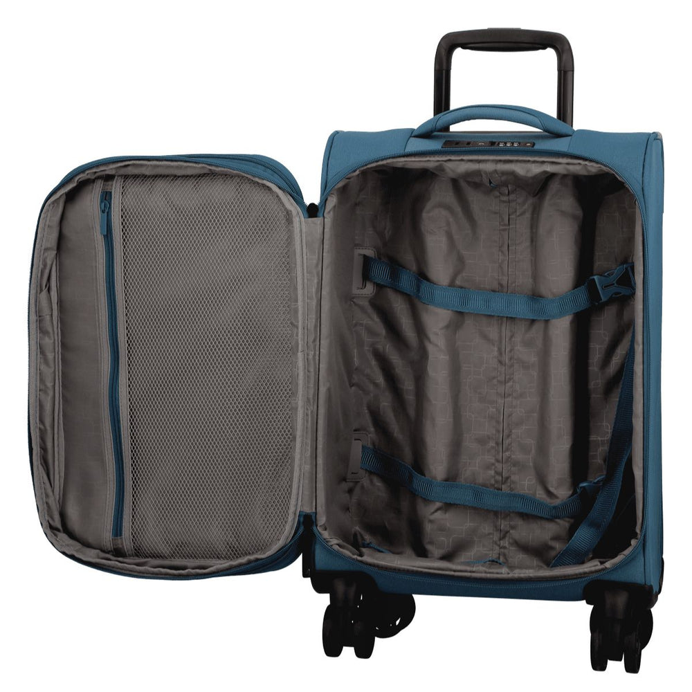 Binnenkant van de Jump Monthelys S200 handbagage koffer petrol #kleur_petrol