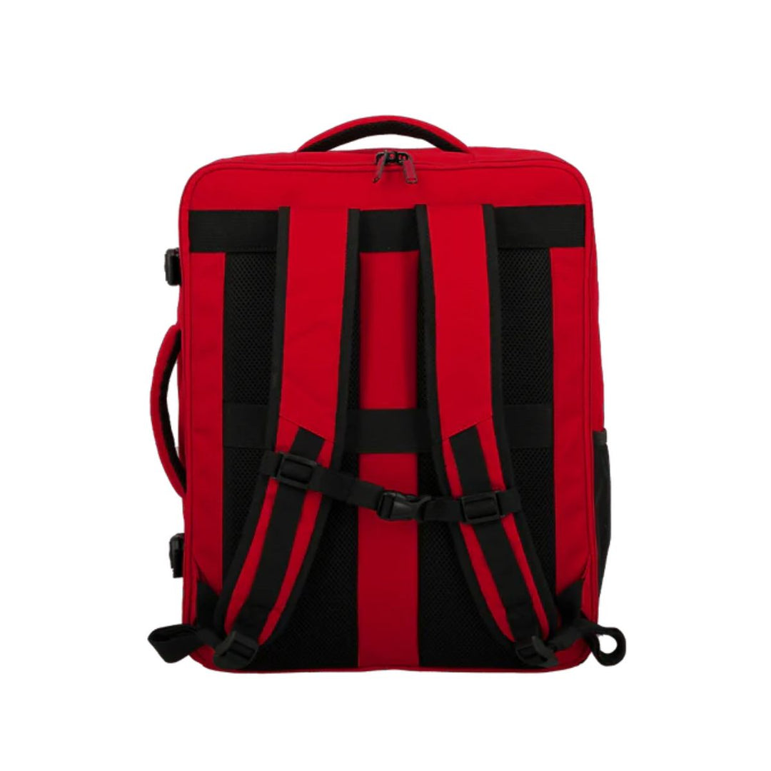 Achterkant van de Jump paris Monthelys underseater m rugzak in het rood #kleur_rood