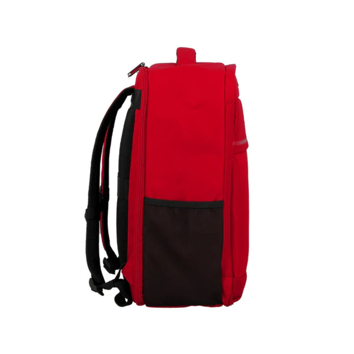 Zijkant van de Jump paris Monthelys underseater m rugzak in het rood #kleur_rood