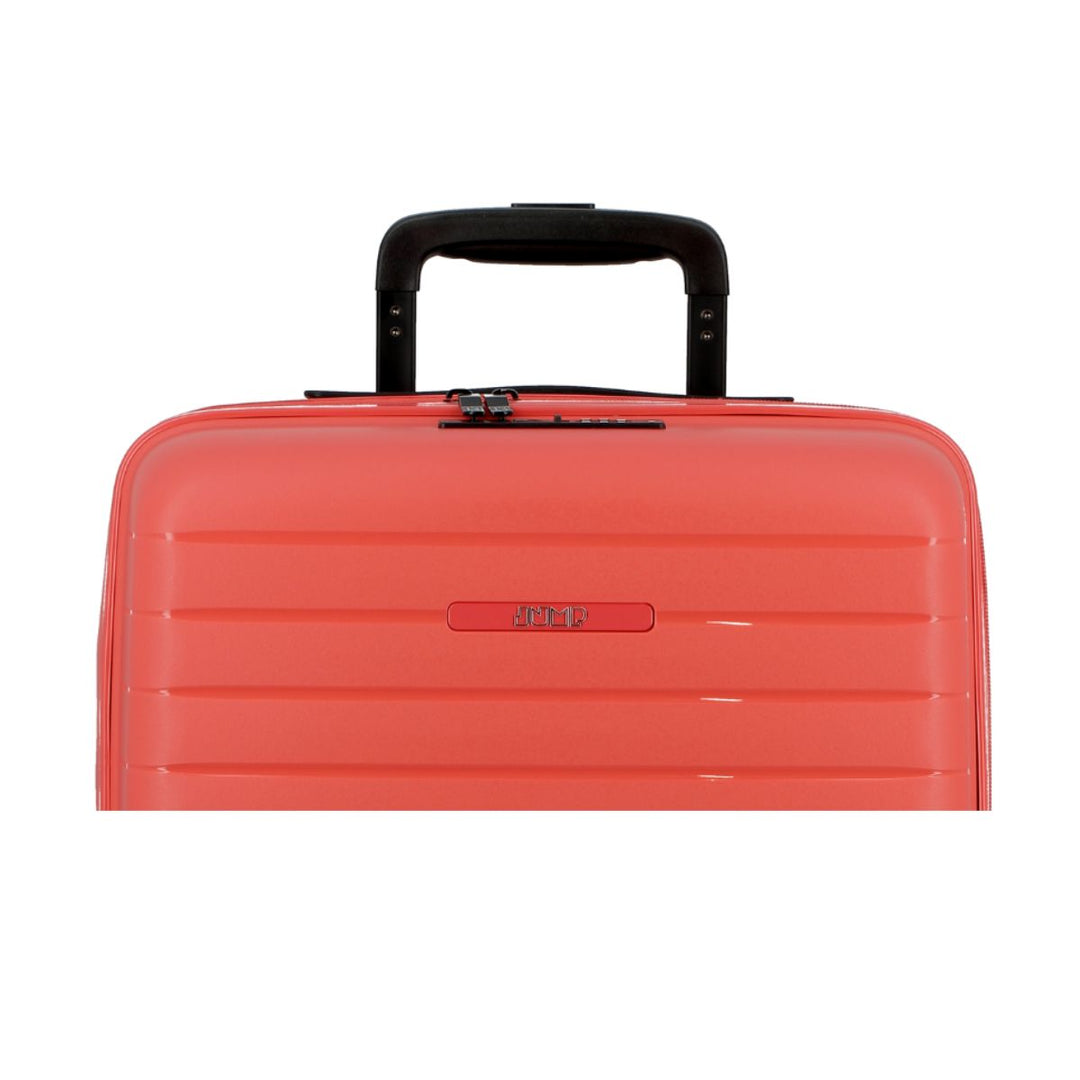 Details van het materiaal van de Jump Striper 77 expandable koffer Koraal #kleur_koraal