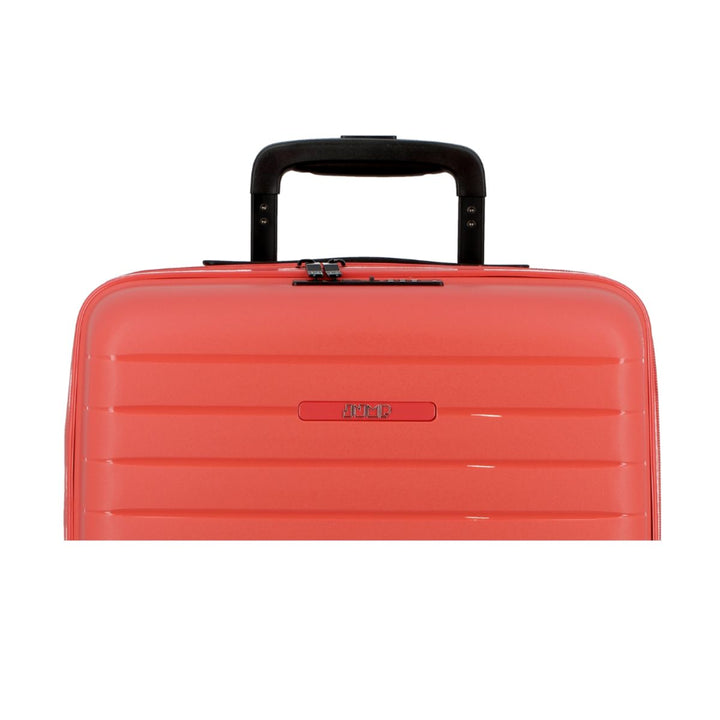 Details van het materiaal van de Jump Striper 77 expandable koffer Koraal #kleur_koraal