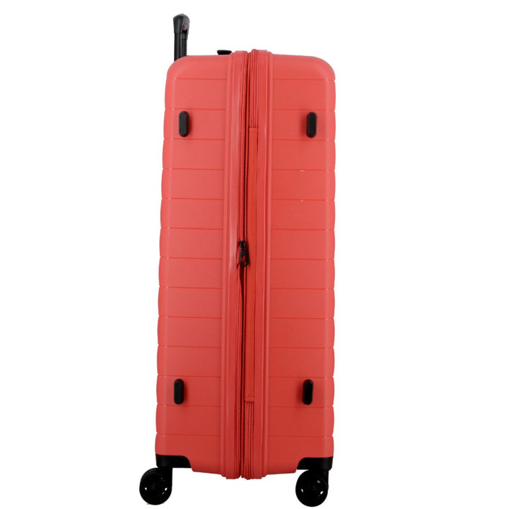 Zijkant van de Jump Striper 77 expandable koffer Koraal #kleur_koraal