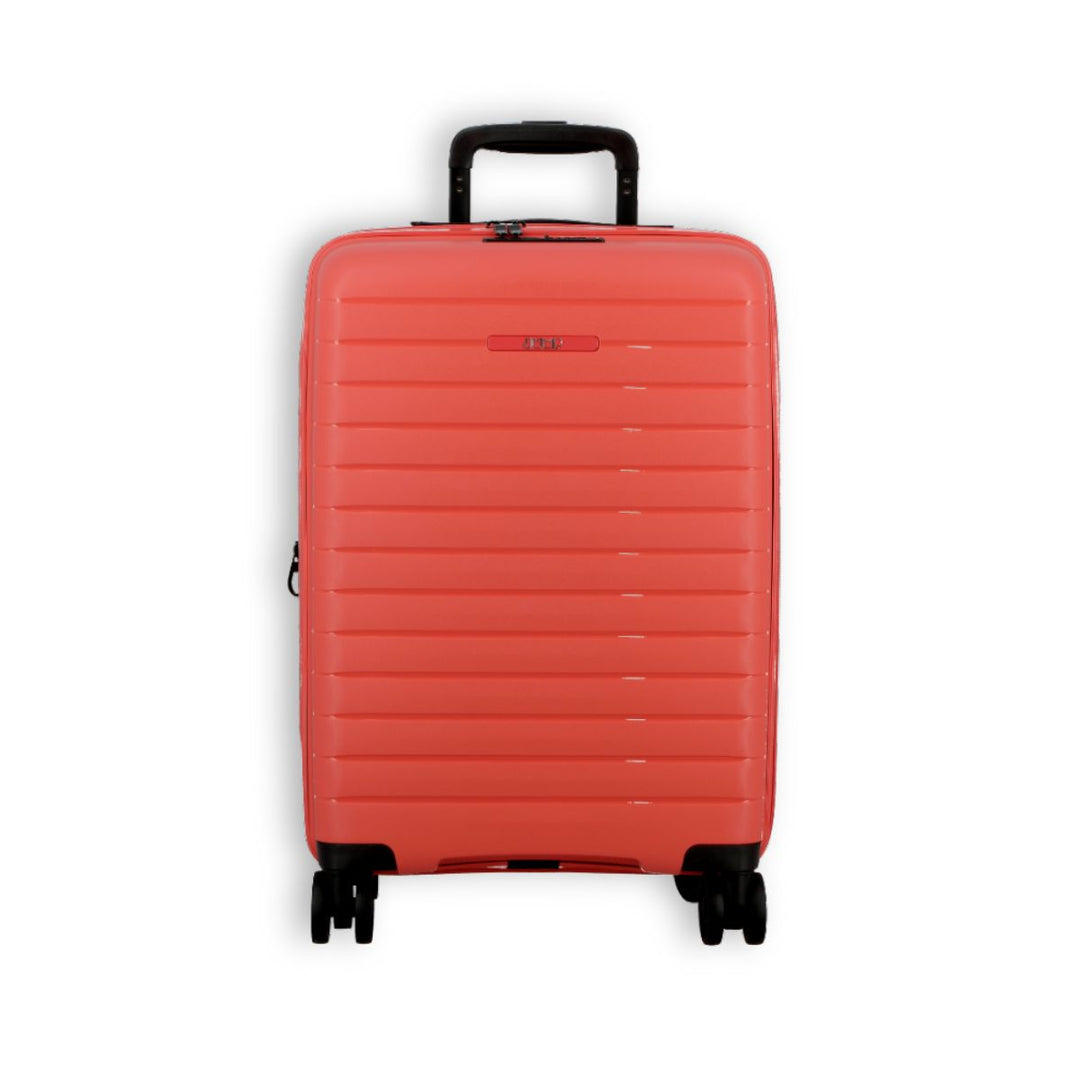 Voorkant van de Jump Paris Striper handbagage koffer koraal #kleur_koraal