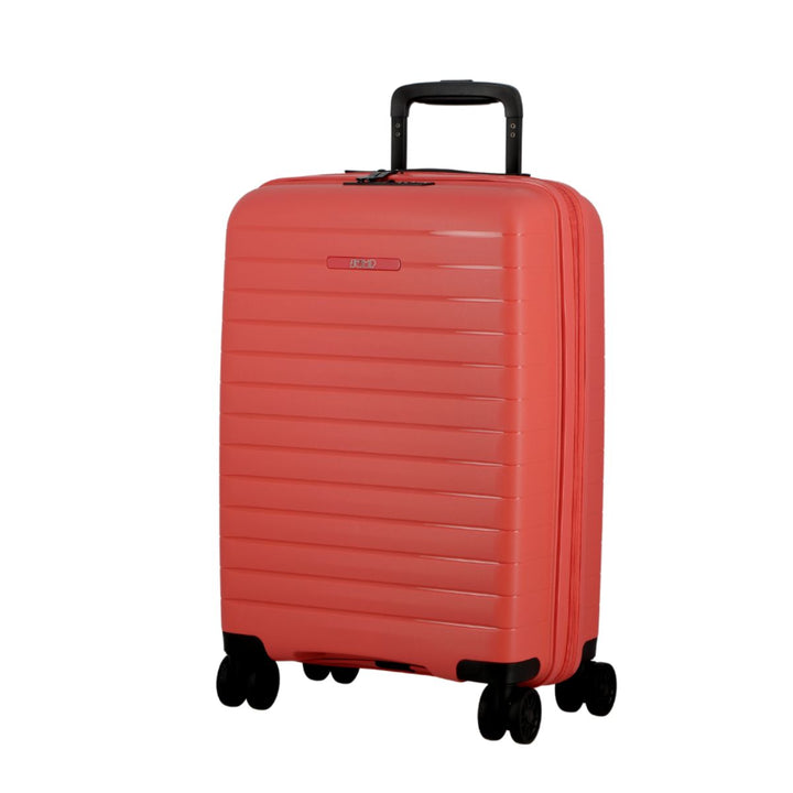 Voorzijde van de Jump Paris Striper handbagage koffer koraal #kleur_koraal