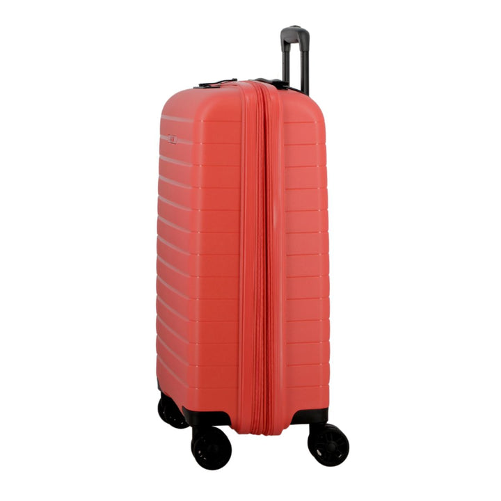 Zijkant van de Jump Paris Striper handbagage koffer koraal #kleur_koraal
