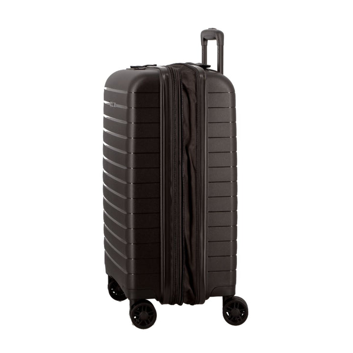 Zijkant van de Jump Paris Striper handbagage koffer zwart #kleur_zwart