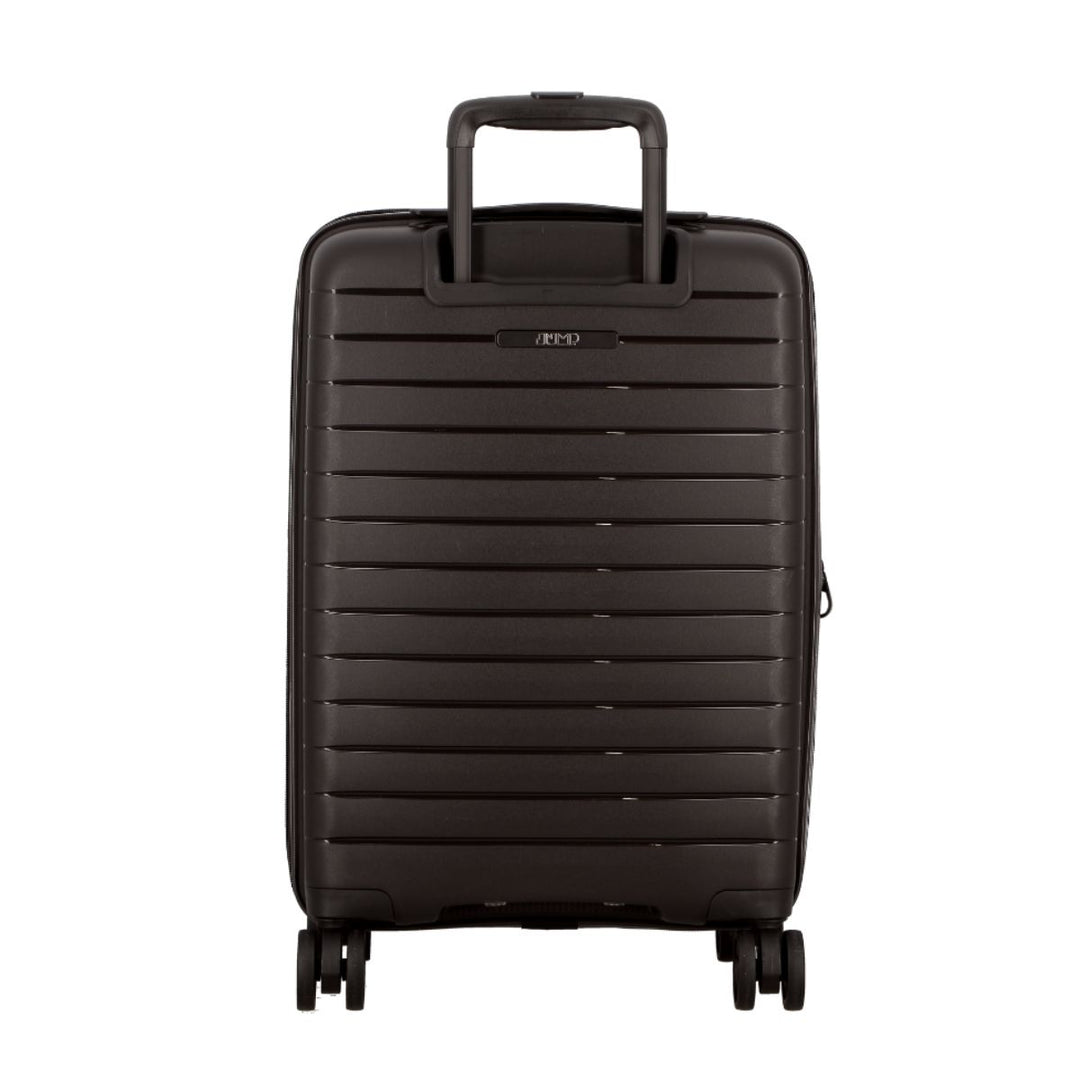 Achterkant van de Jump Paris Striper handbagage koffer zwart #kleur_zwart